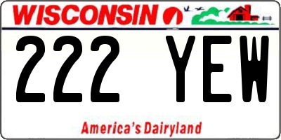 WI license plate 222YEW