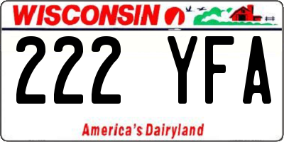 WI license plate 222YFA