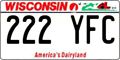 WI license plate 222YFC