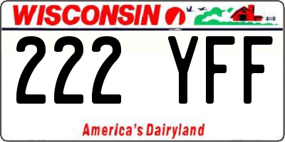 WI license plate 222YFF