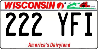 WI license plate 222YFI