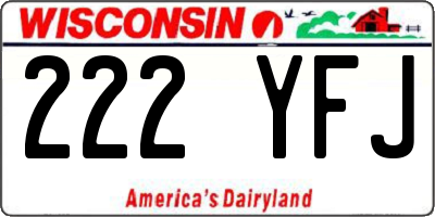 WI license plate 222YFJ