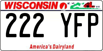 WI license plate 222YFP