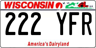 WI license plate 222YFR