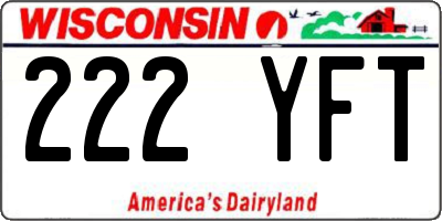 WI license plate 222YFT