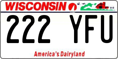 WI license plate 222YFU