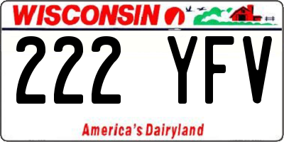 WI license plate 222YFV