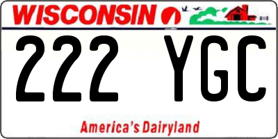 WI license plate 222YGC