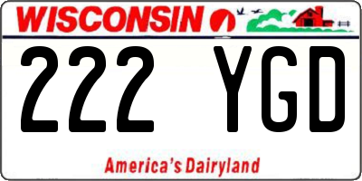 WI license plate 222YGD