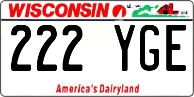 WI license plate 222YGE