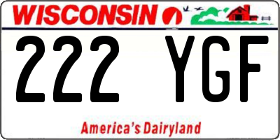 WI license plate 222YGF