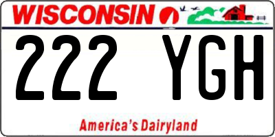 WI license plate 222YGH