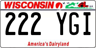 WI license plate 222YGI