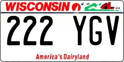 WI license plate 222YGV