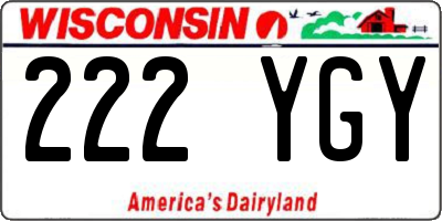 WI license plate 222YGY