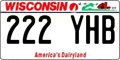 WI license plate 222YHB