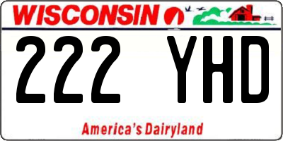 WI license plate 222YHD