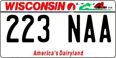 WI license plate 223NAA