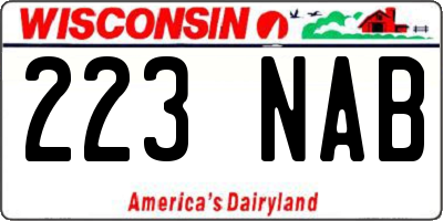 WI license plate 223NAB