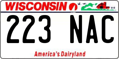 WI license plate 223NAC