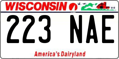 WI license plate 223NAE