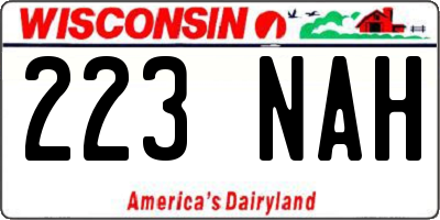 WI license plate 223NAH