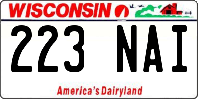 WI license plate 223NAI