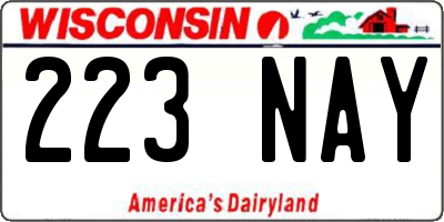 WI license plate 223NAY