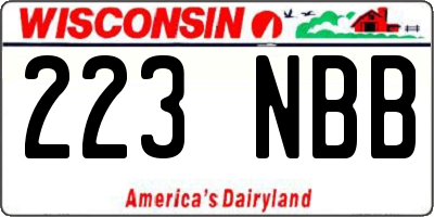 WI license plate 223NBB