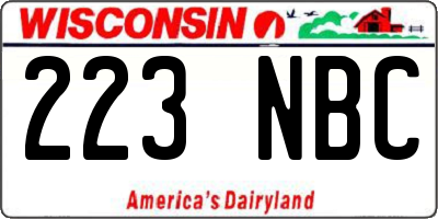 WI license plate 223NBC