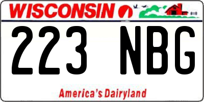 WI license plate 223NBG
