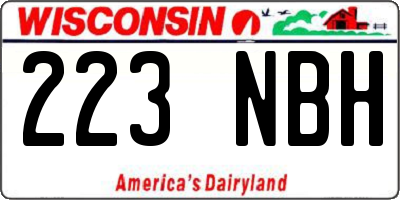 WI license plate 223NBH