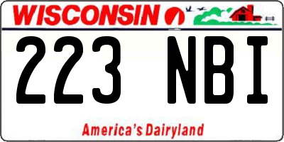 WI license plate 223NBI