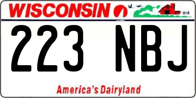 WI license plate 223NBJ
