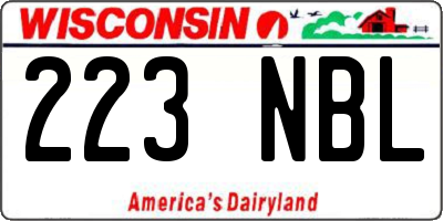 WI license plate 223NBL