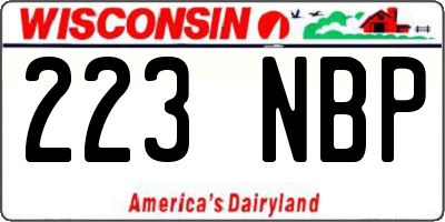 WI license plate 223NBP