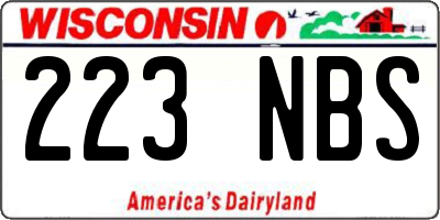 WI license plate 223NBS