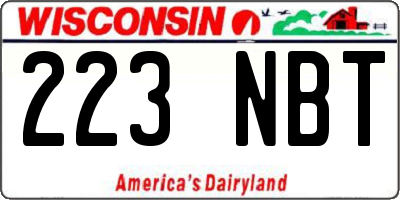 WI license plate 223NBT