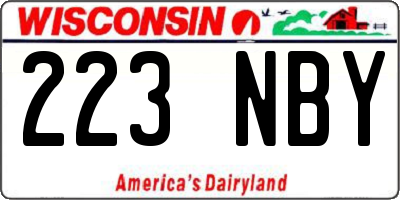 WI license plate 223NBY