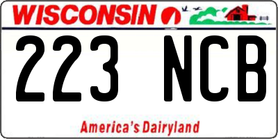 WI license plate 223NCB