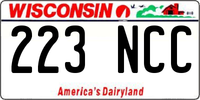 WI license plate 223NCC