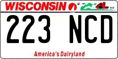 WI license plate 223NCD
