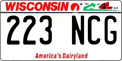 WI license plate 223NCG