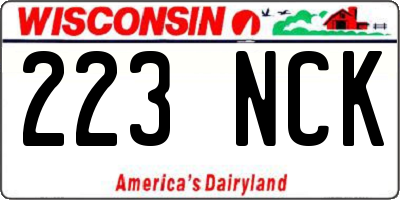 WI license plate 223NCK