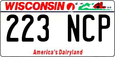 WI license plate 223NCP