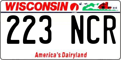 WI license plate 223NCR