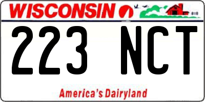 WI license plate 223NCT