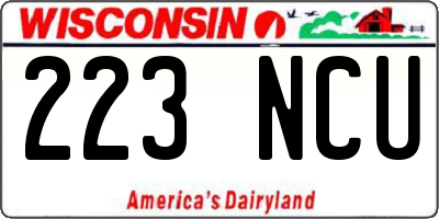 WI license plate 223NCU