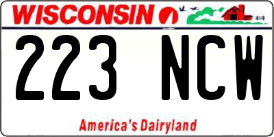 WI license plate 223NCW