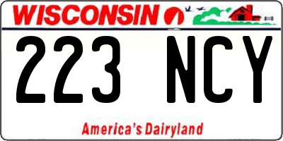 WI license plate 223NCY